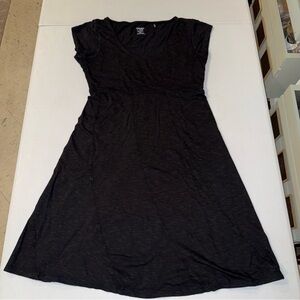 TOAD&CO Black Nena Midi Dress Women's Size Xs Outdoor Hiking Soft Cap Sleeve